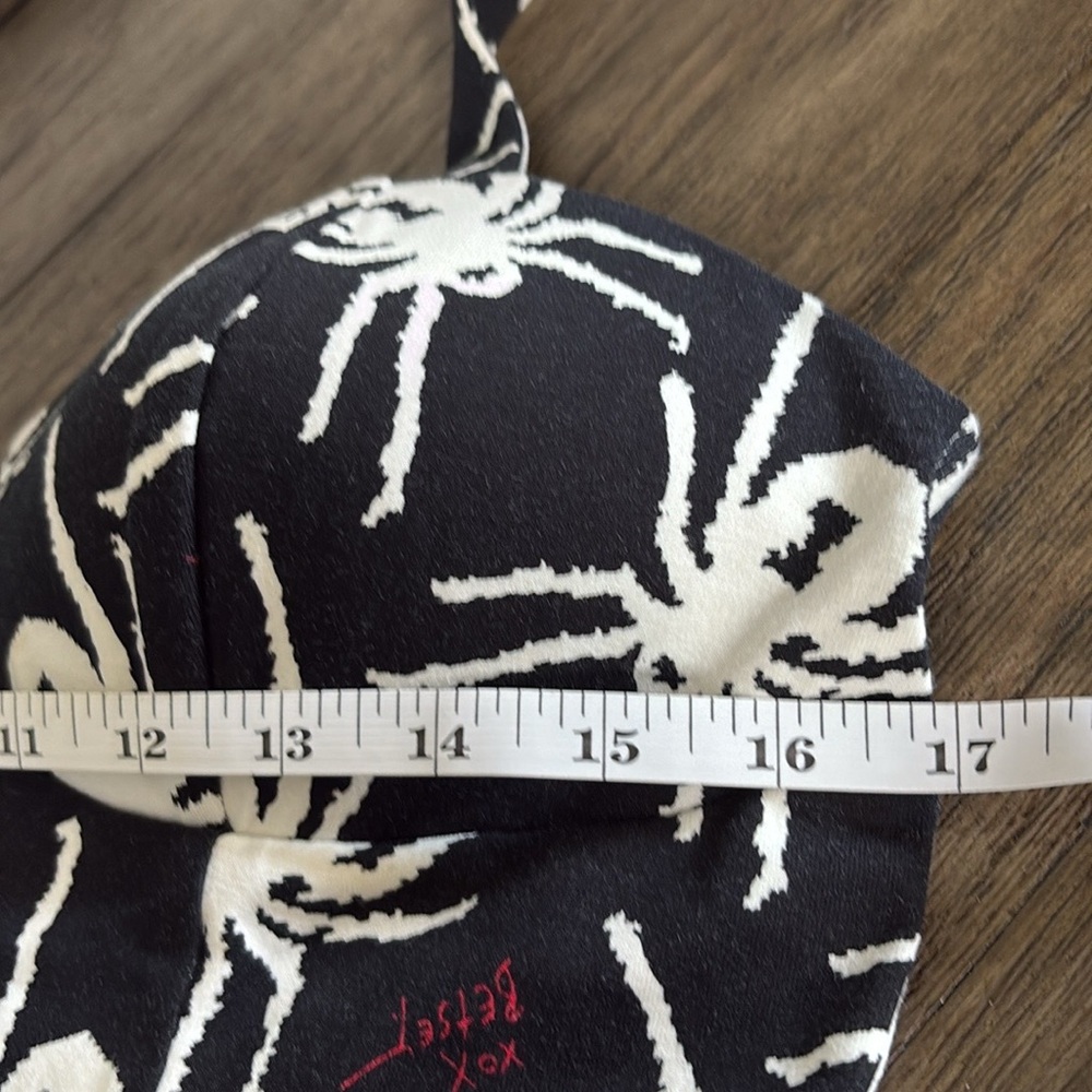 ❌SOLD❌ NWT [Betsey Johnson] Stretchy Black & White Spider Halter Dress Women’s L - Picture 7 of 11